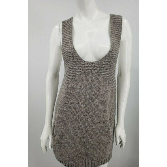 Zhor & Nema Mini Dress Womens Medium Grey Wool Alpaca Tunic Sleeveless Top - Picture 2 of 7